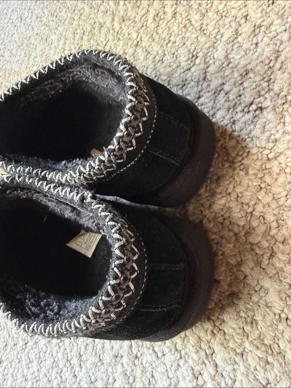 UGG Kids Black Slip-On Cozy Slippers